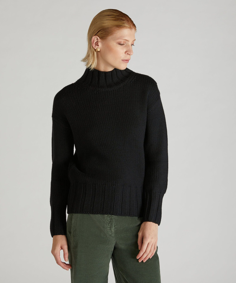 SLOWEAR Slim-fit wool mock neck sweater outlook