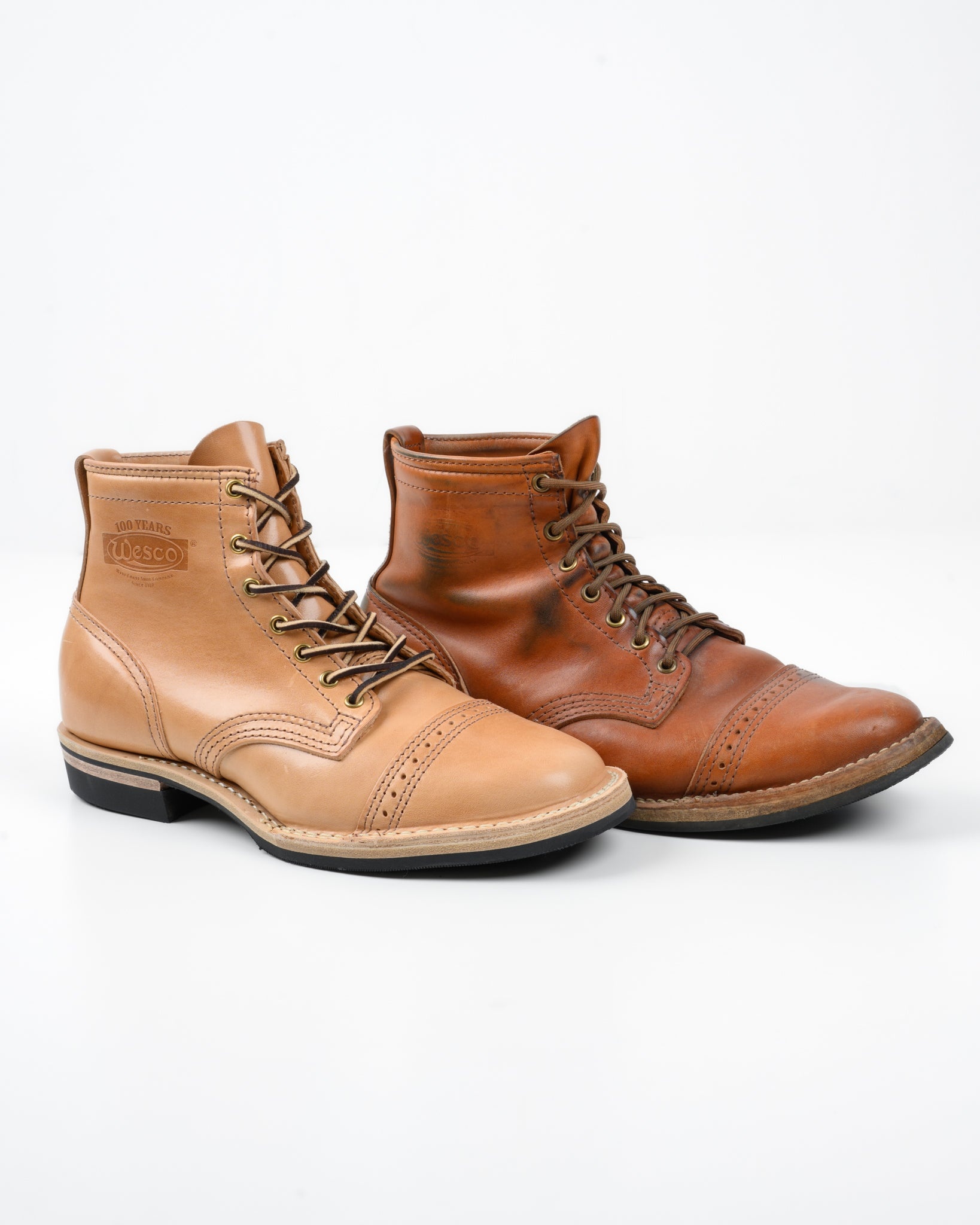 IRON HEART INT'L X WESCO® 7" TOE CAP BOOT - THE "GUILDSMAN" - NATURAL HORSEHIDE - 13
