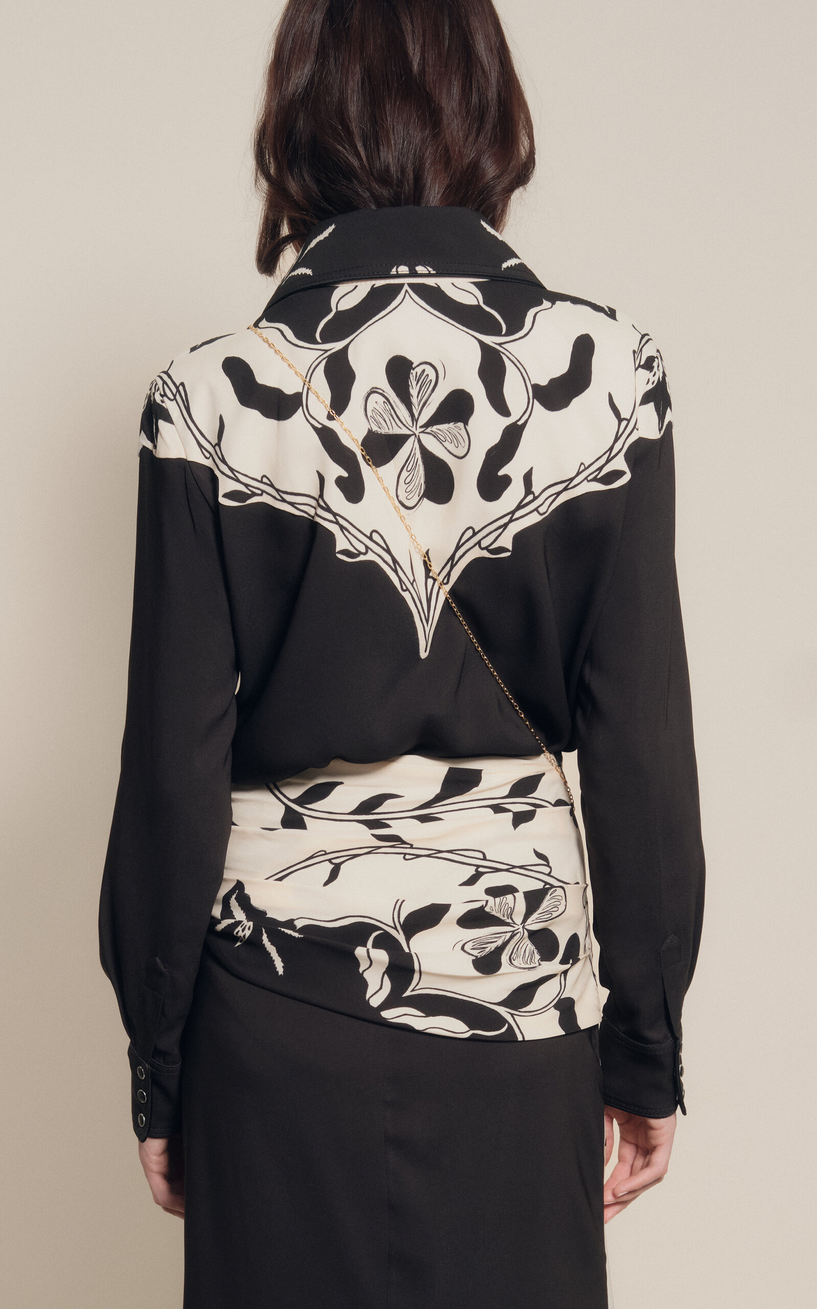 Hacia Puerto Silk Shirt black/white - 5