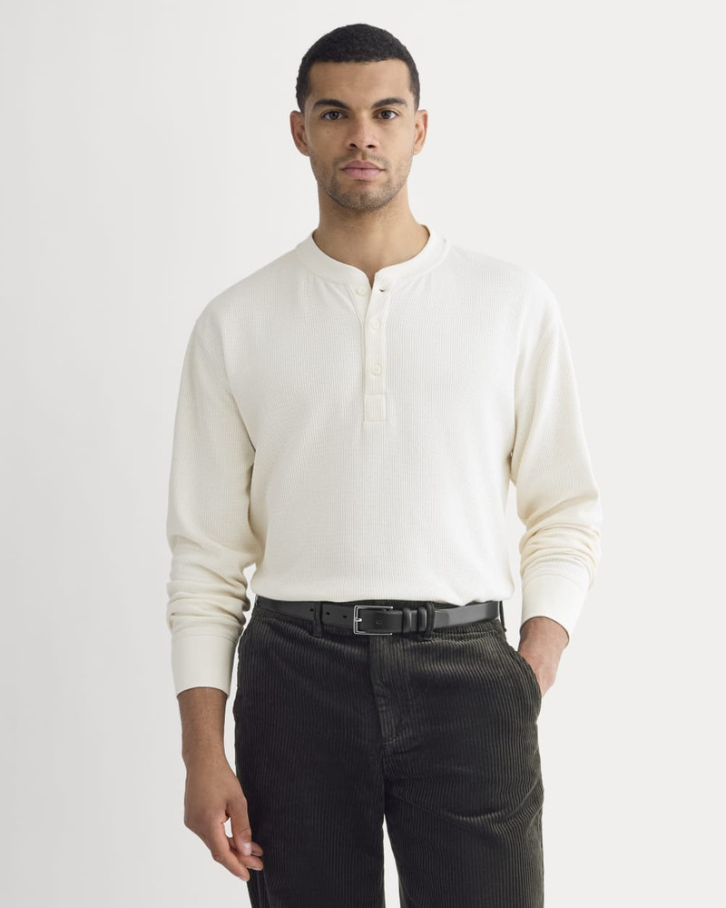 EVERLANE THERMAL HENLEY IN COZY WAFFLE outlook