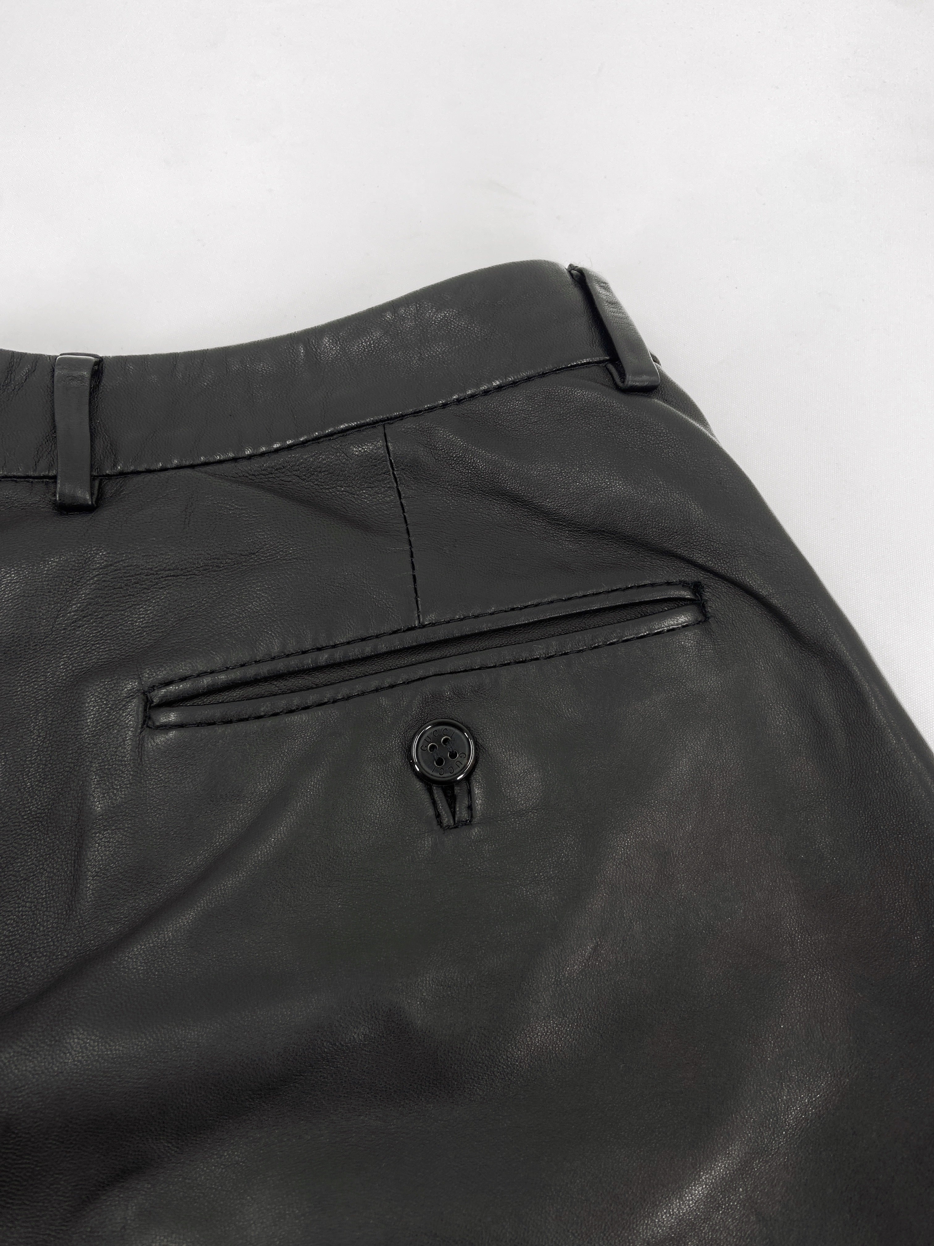 Gucci Tom Ford Men’s Lambskin Leather Trousers Pants 46 - 11