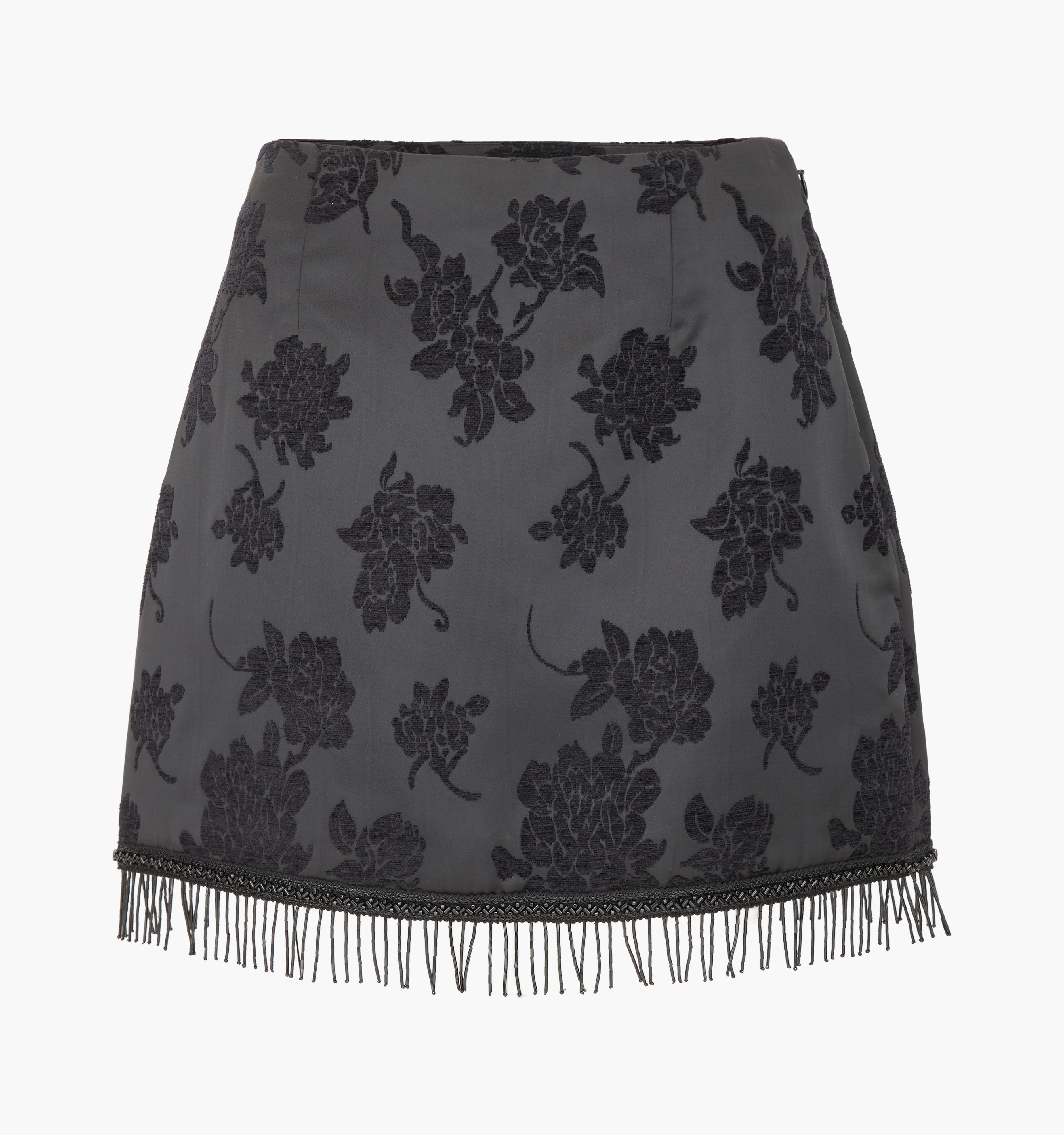 The Felicity Skirt - Midnight Flocked Brocade - 1