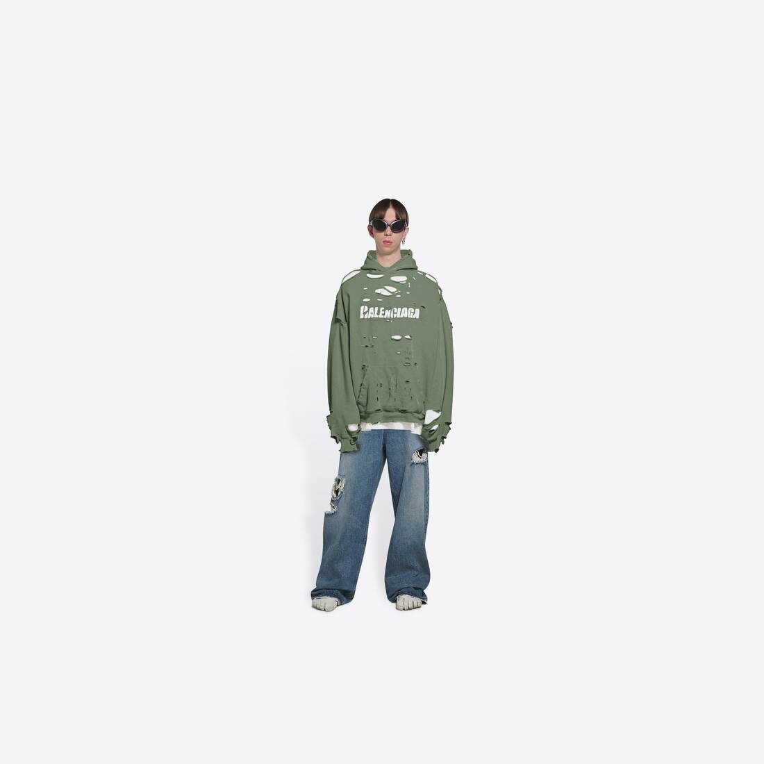 Destroyed Hoodie in Green - 6