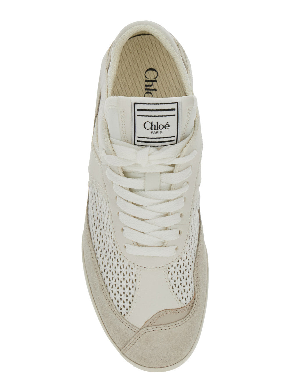Chloé Women 'Kick' White Sneakers With Logo Patch On The Tongue And Logo Lettering On The Rear In Fa - 4