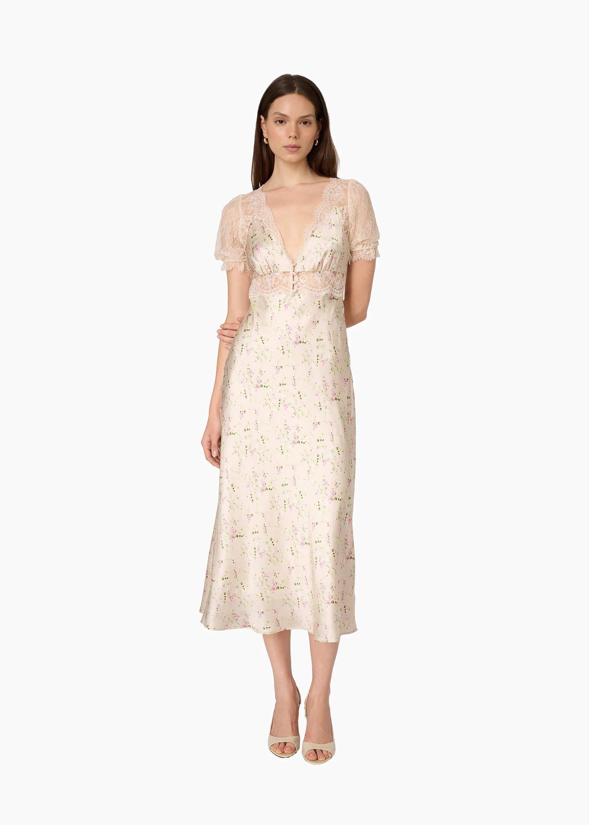 DINAH SILK MIDI DRESS ENGLISH COTTAGE - 1