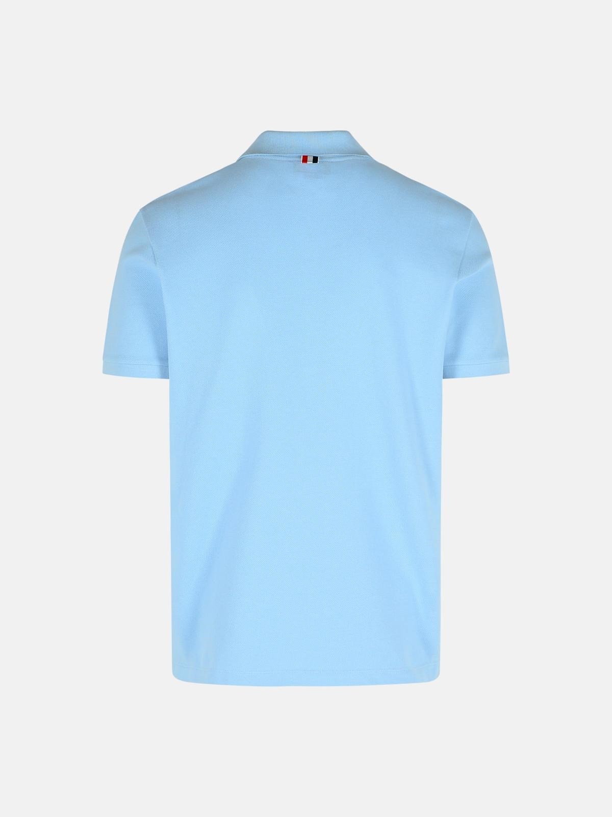POLO SHIRT IN LIGHT BLUE COTTON - 3