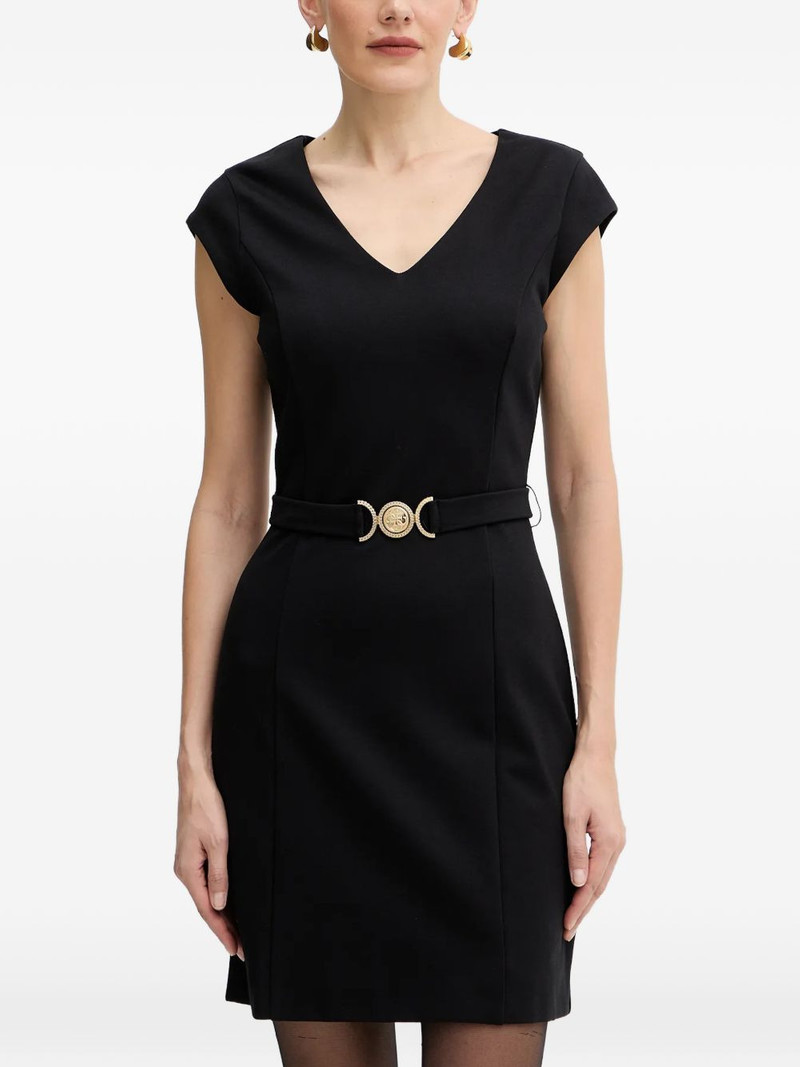 Chrissy V-neck belted mini dress 1