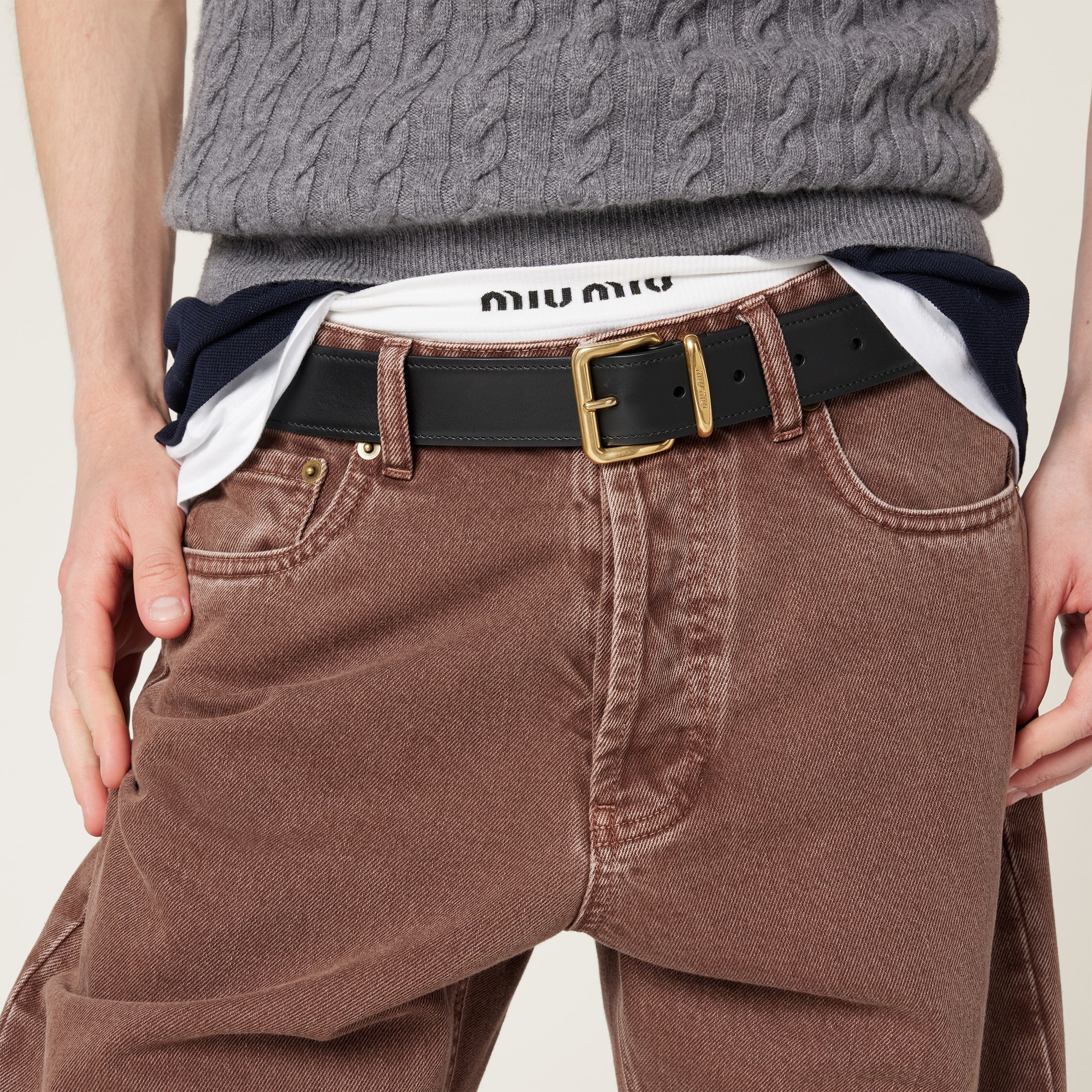 Five-pocket bull denim trousers - 4