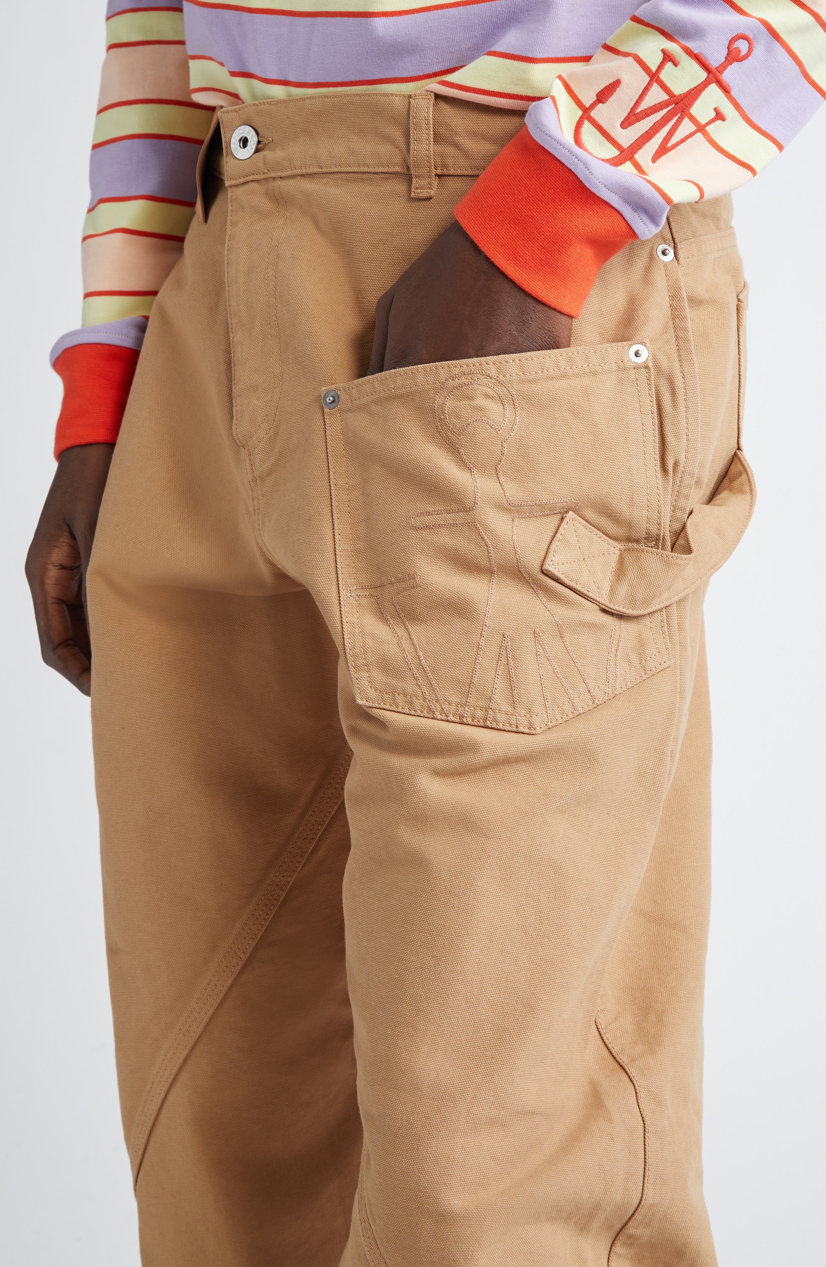 JW Anderson Twisted Workwear Trousers in Flax at Nordstrom - 5