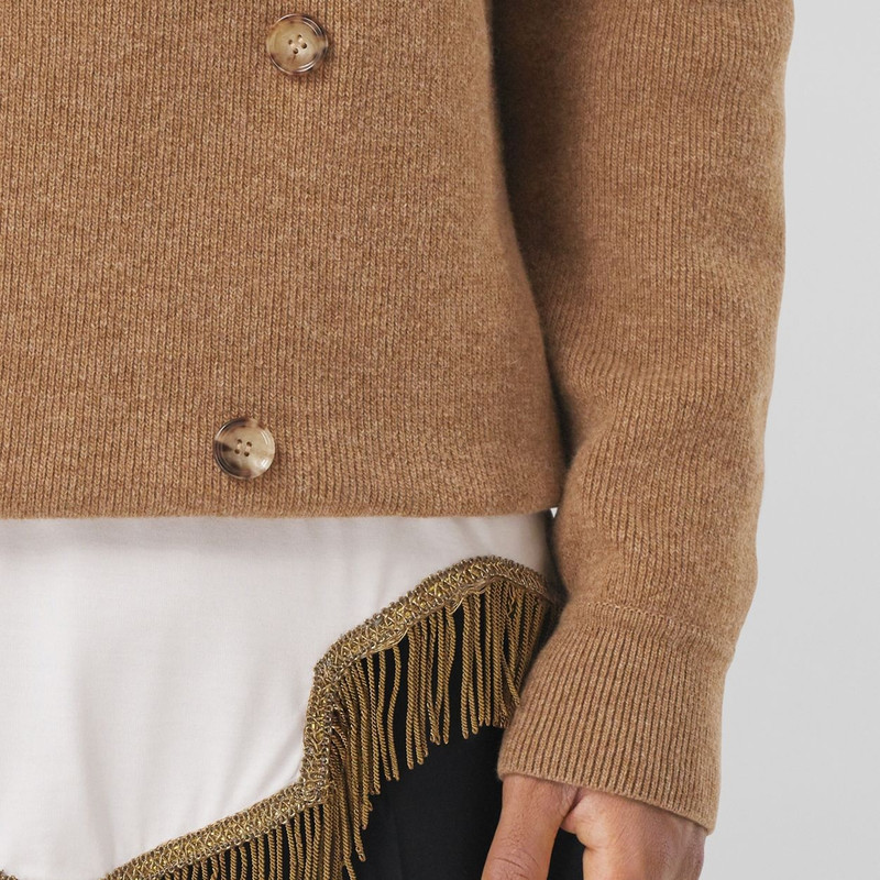 Technical Wool Double-breasted V-neck Sweater 5
