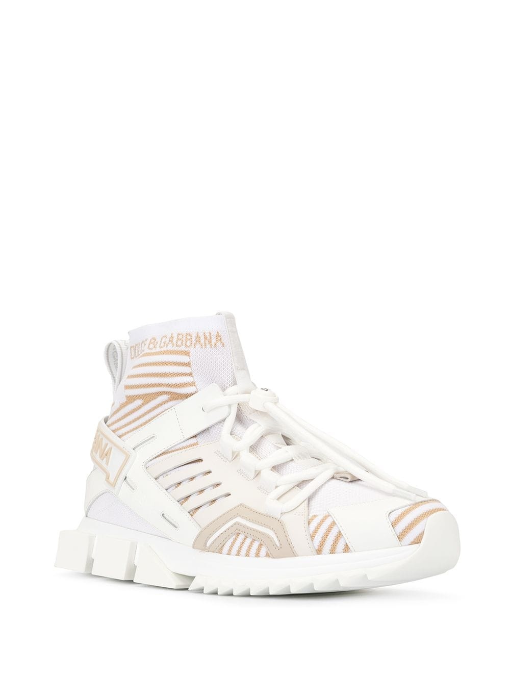 stripe patterned ridged sneakers - 2