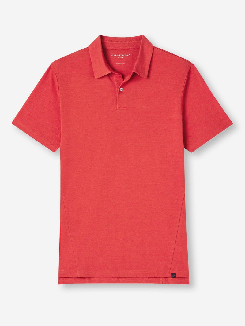 Men's Polo Shirt Ramsay Pique Cotton Tencel Red - 1