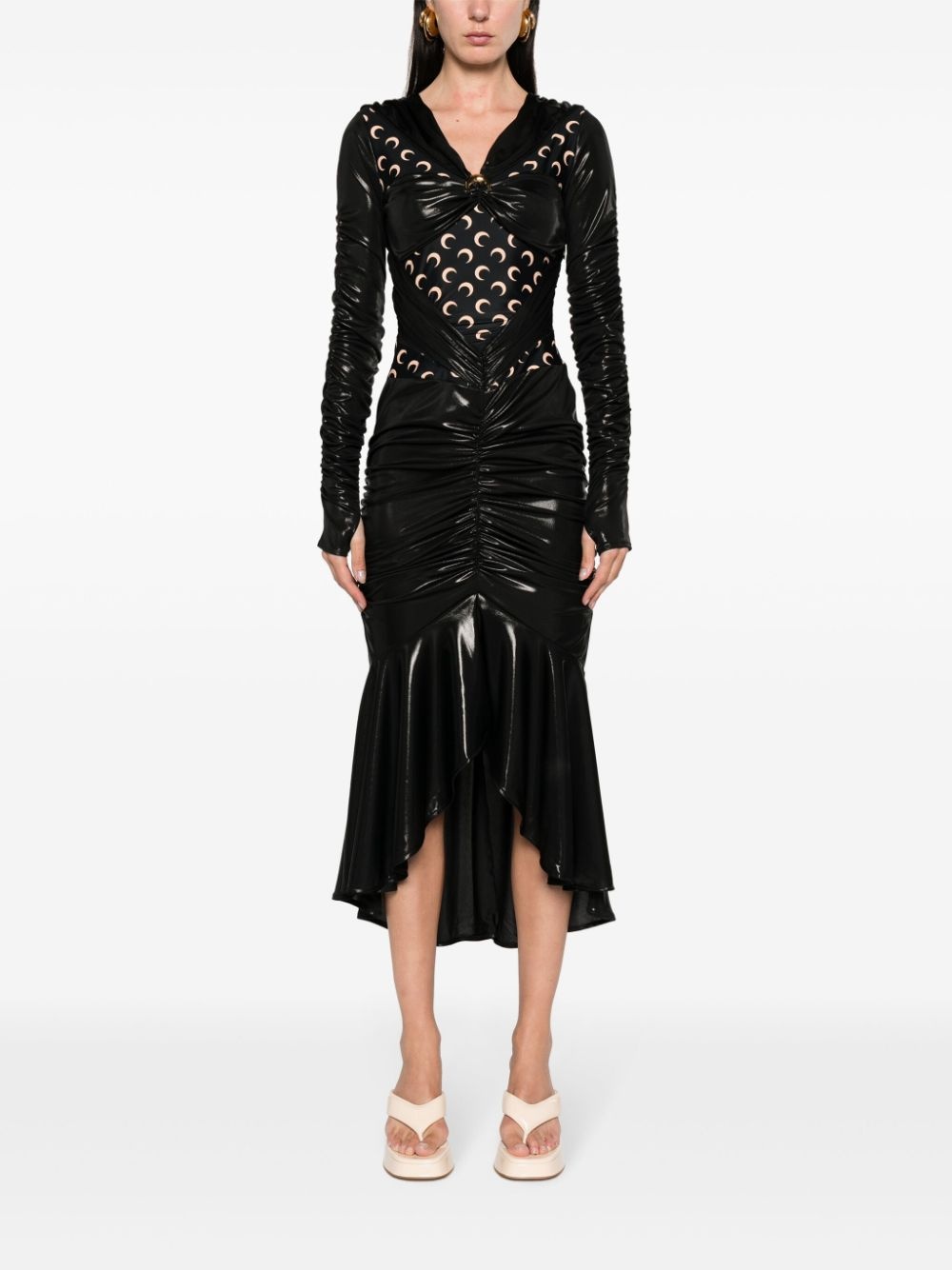 Regenerated draped midi dress - 2