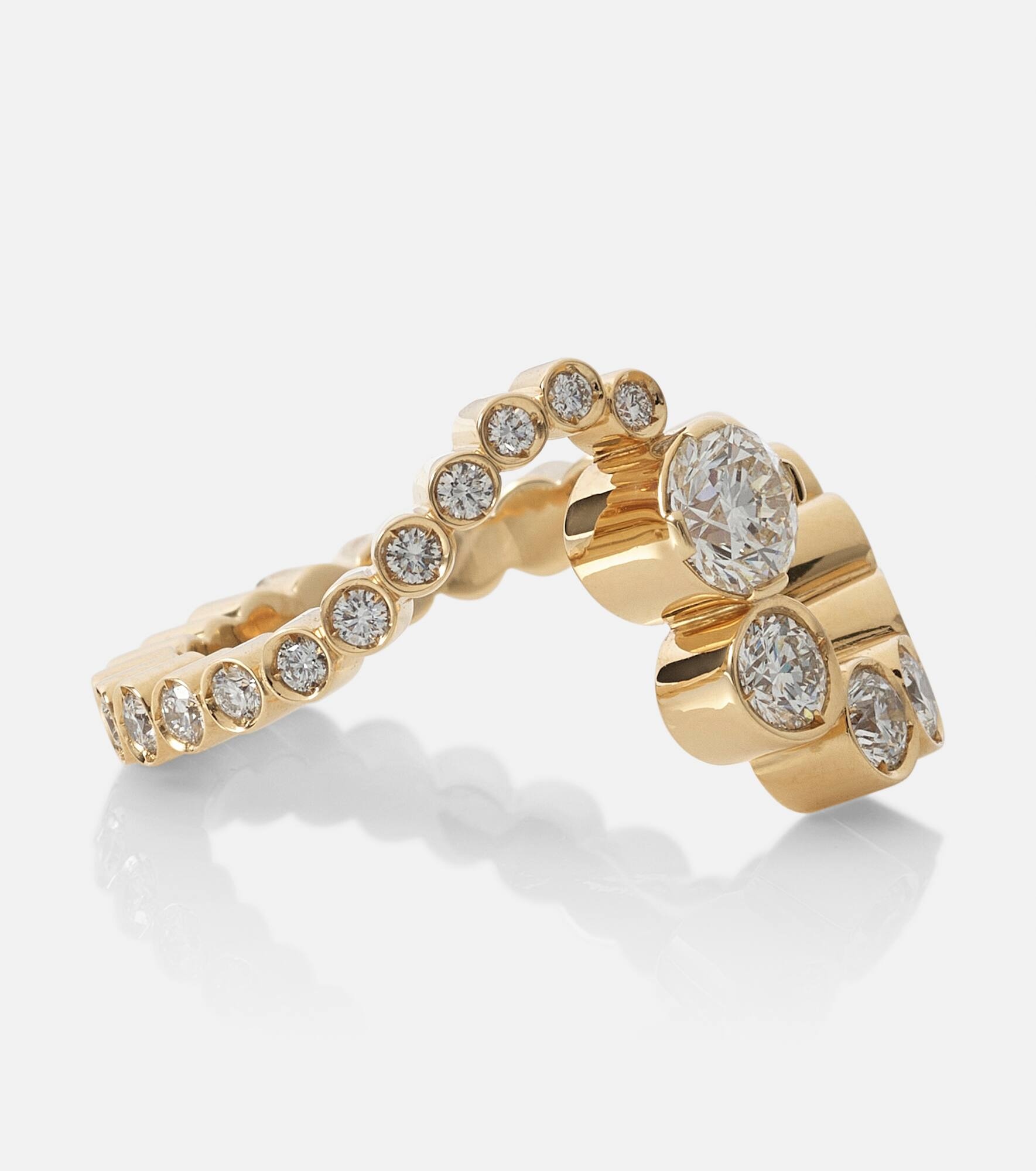 Grand Ensemble Ocean 18kt gold ring with diamonds - 4