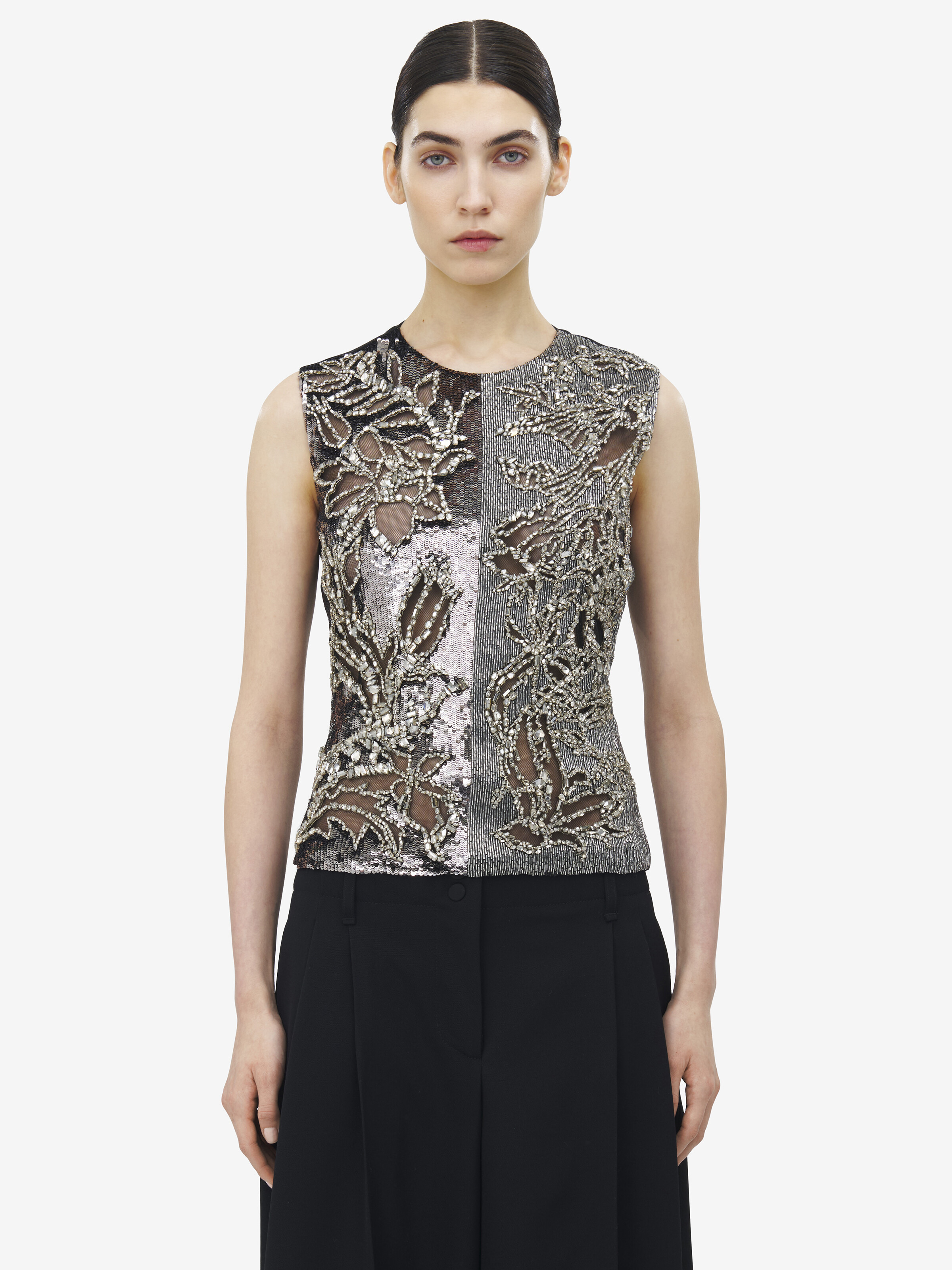 Crystal Stencil Embroidery Top - 2