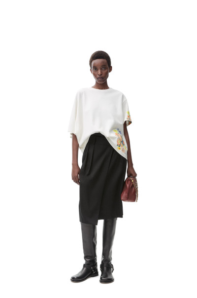 Loewe Embroidered draped T-shirt in cotton blend outlook