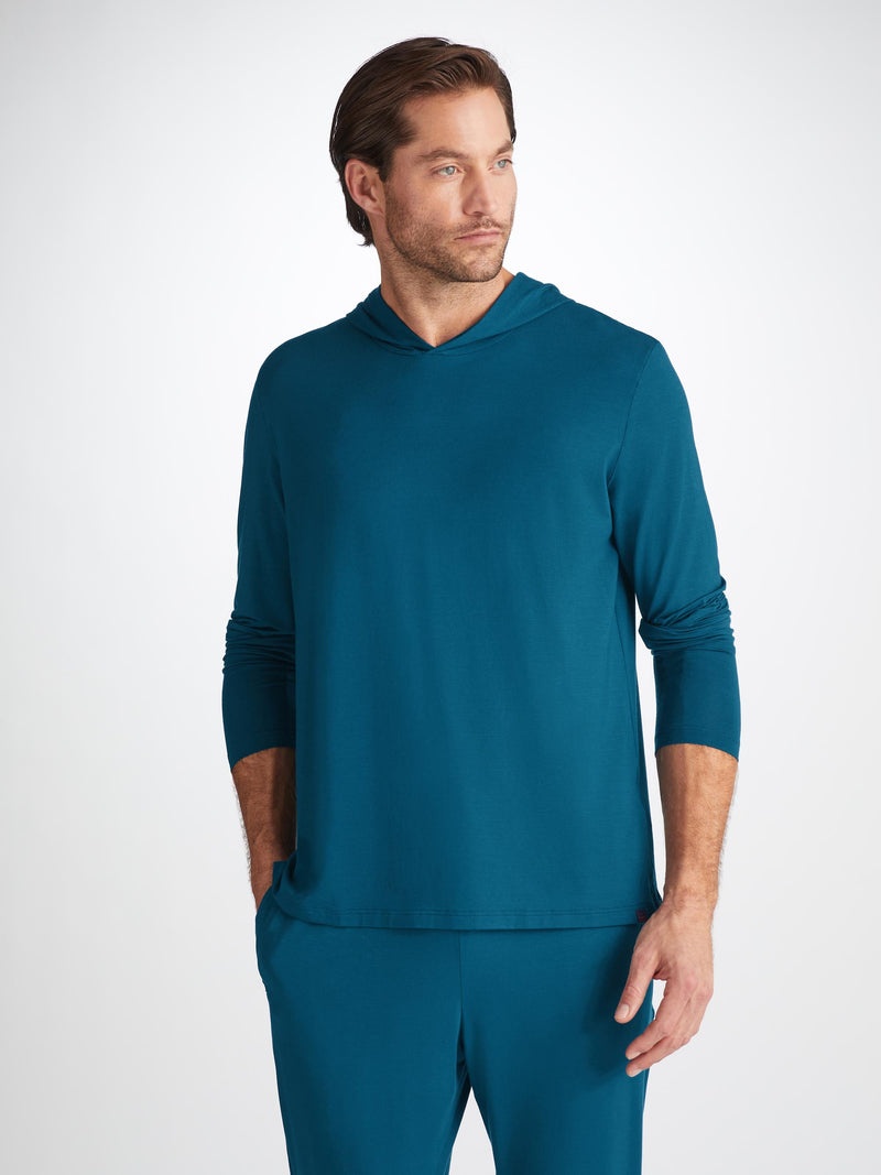 Men's Pullover Hoodie Basel Micro Modal Stretch Poseidon Blue - 2