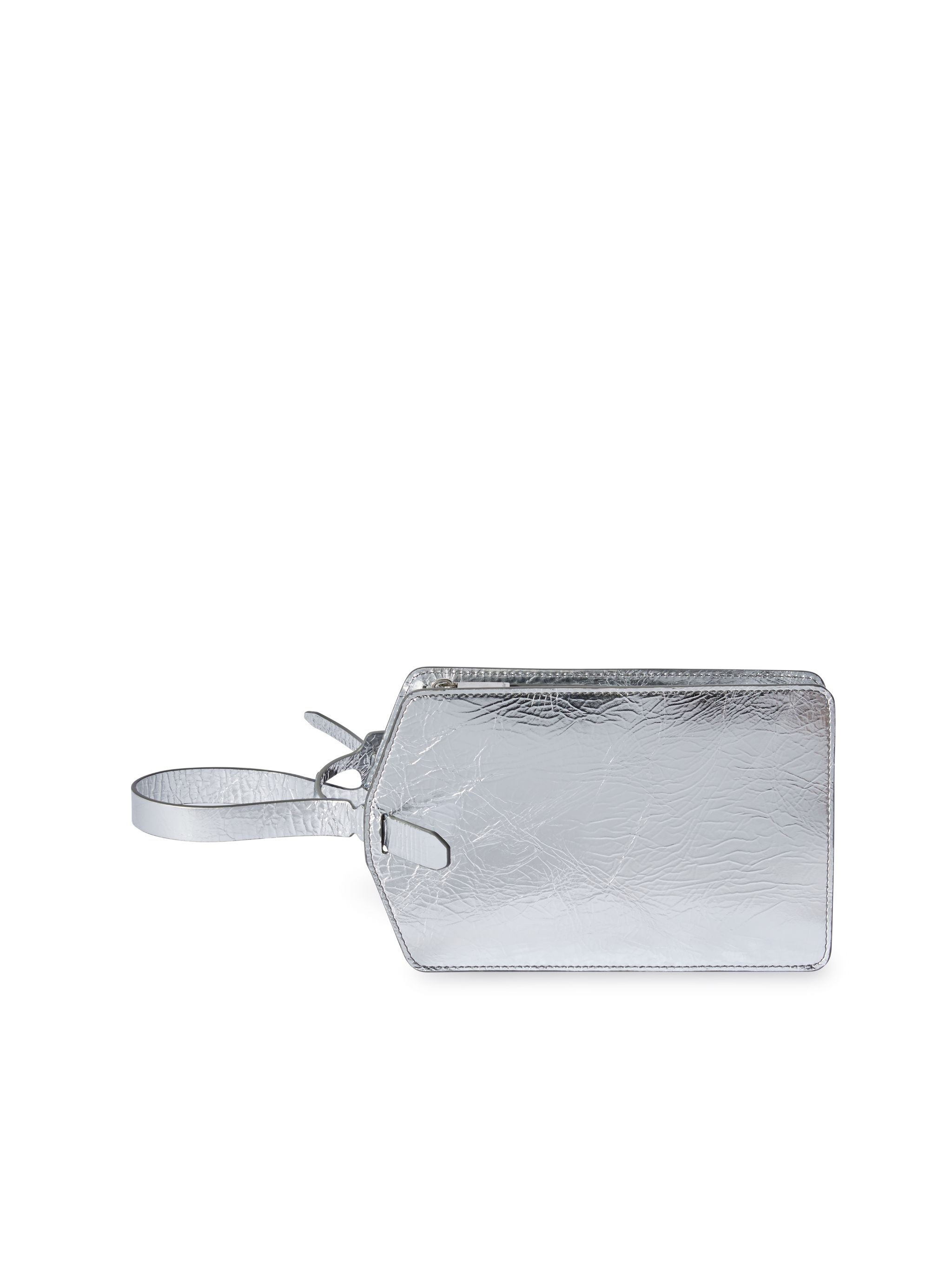 Zip Tie Medium Clutch Lamina Silver No C - 2