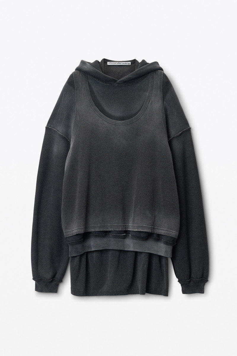 oversize triple-layer hoodie in cotton - 1