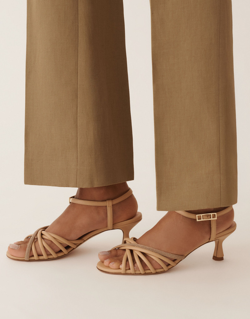 Nappa leather sandal with heel 4