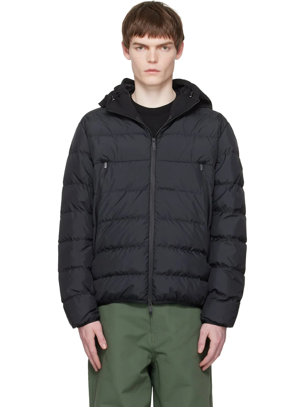 Black Vega Hooded Short Down Jacket - 1