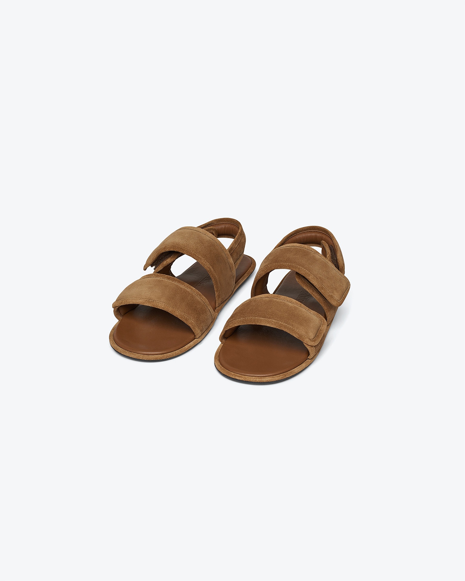 TARRUS MENS - Rounded toe padded flat sandals - Desert suede - 1