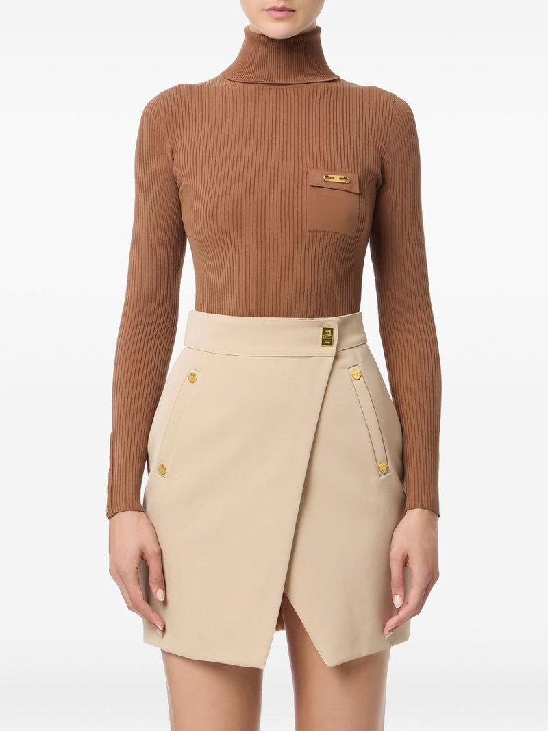 ELISABETTA FRANCHI ribbed breast-pocket sweater outlook
