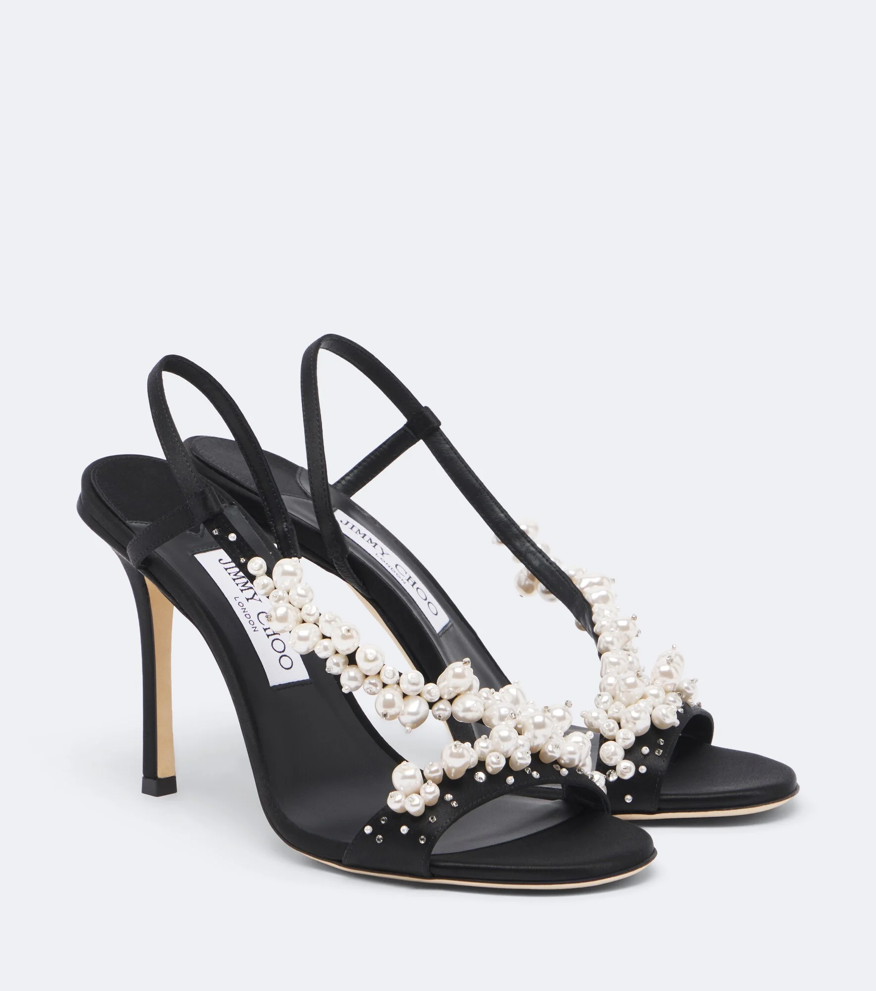 Irina embellished satin slingback sandals - 1