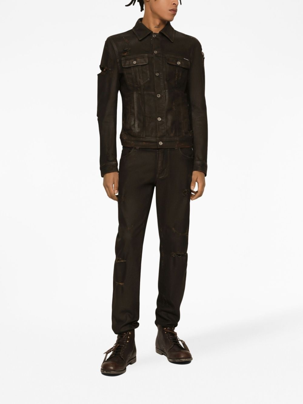 ripped-detailing slim-fit jeans - 3