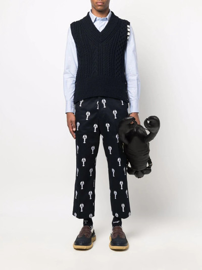 Thom Browne 4-Bar cable-knit vest outlook