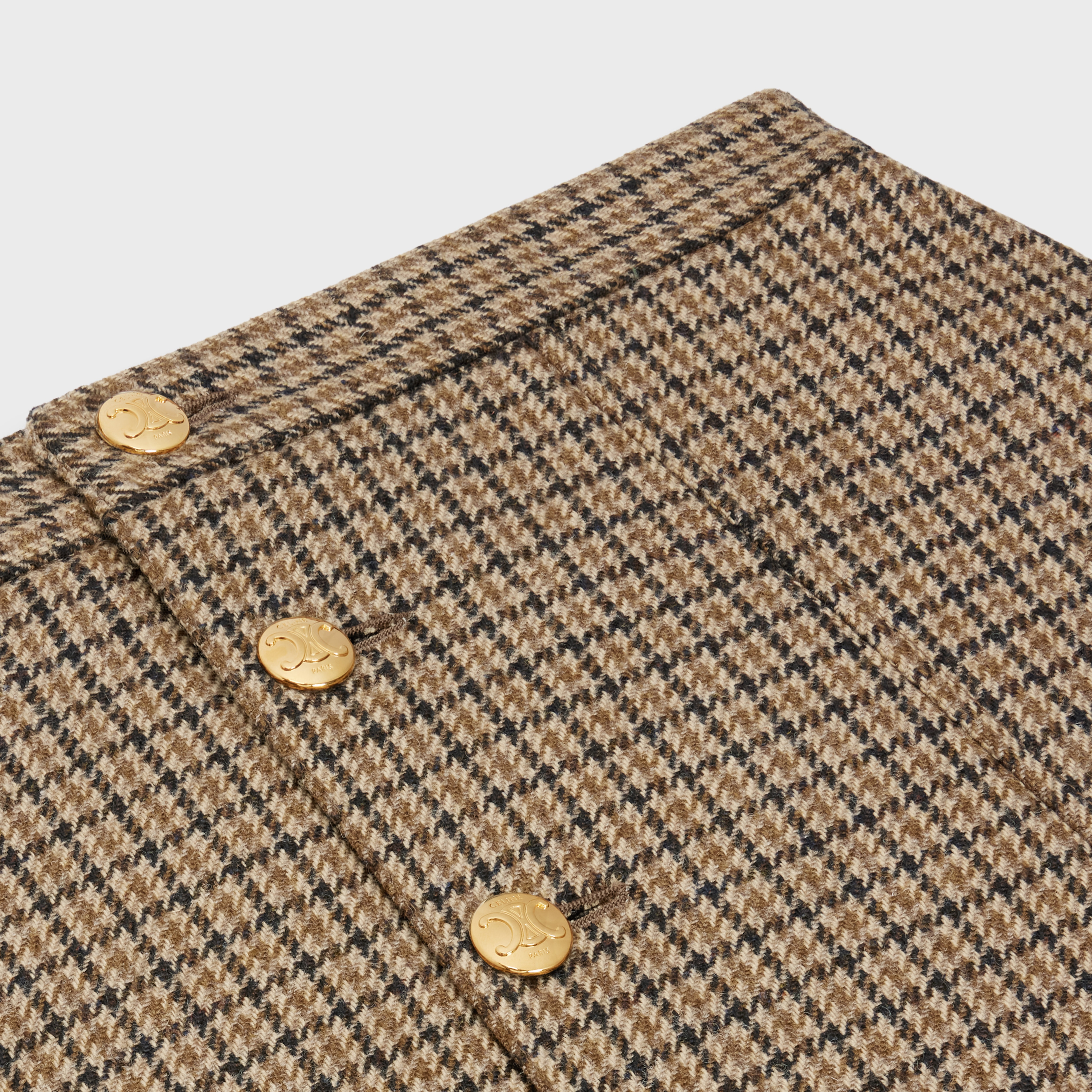 SHORT SKIRT IN CHECKED WOOL - 3