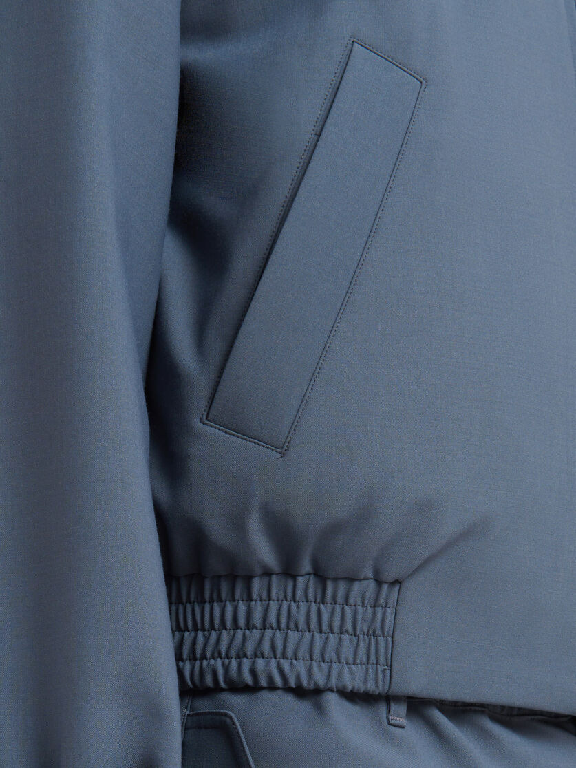 GRAY LIGHT WOOL JACKET WITH COLLAR - 5