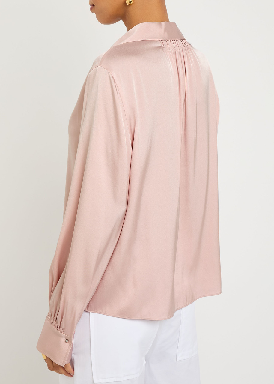 Vince Gathered Silk-blend Blouse - 3