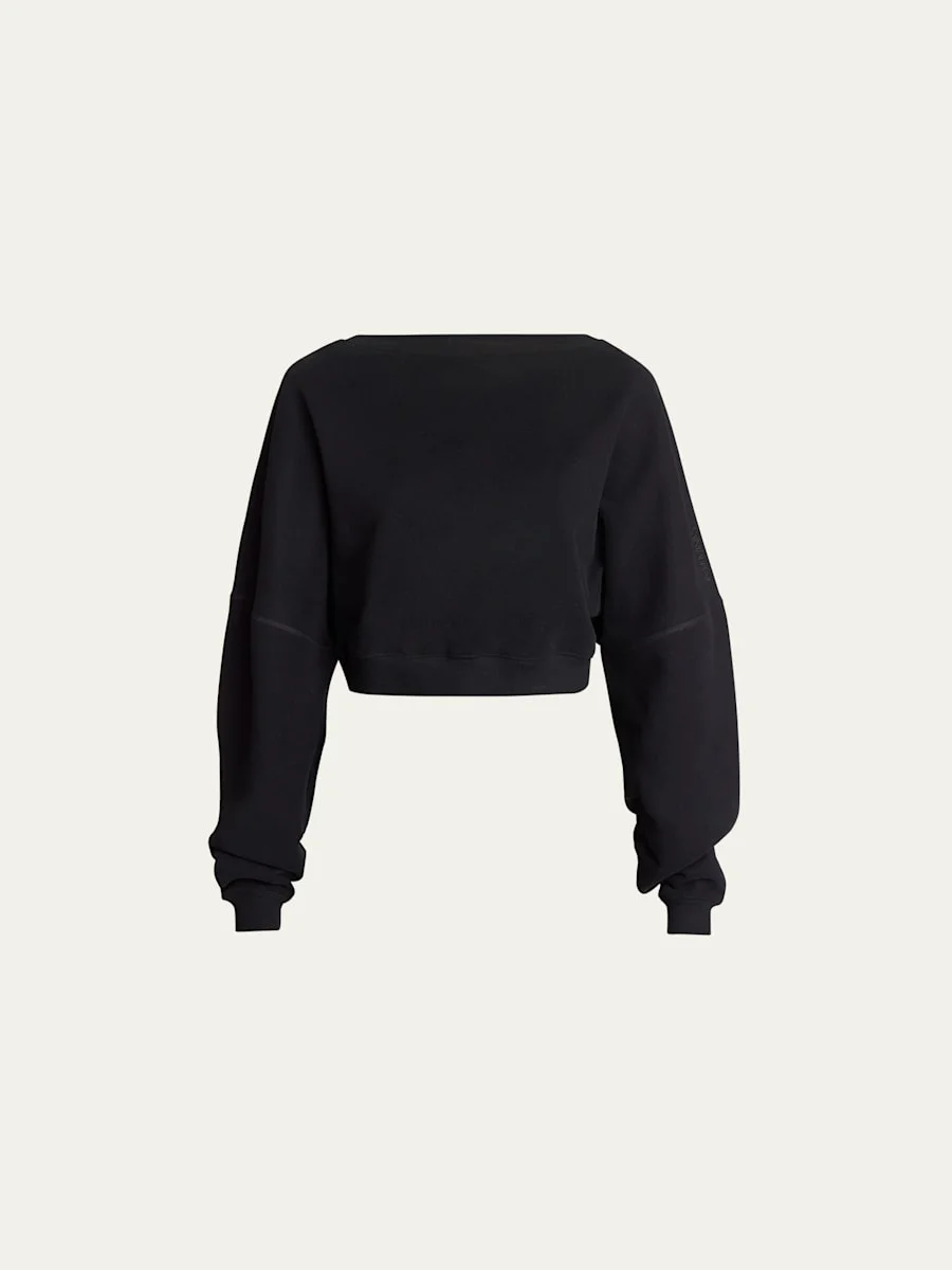 Cropped Cotton Sweatshirt - 1