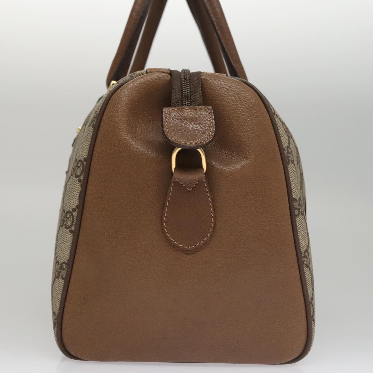 GUCCI GG Supreme Web Sherry Line Hand Bag Pvc Beige Green Red - 3