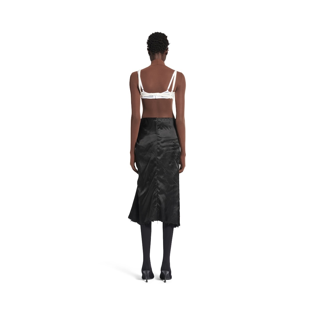 Women's Draped Skirt in Black - 4