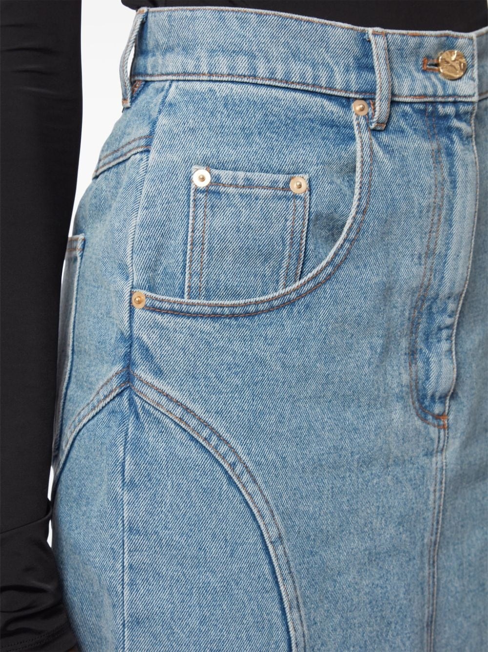 Long Denim Skirt - 5
