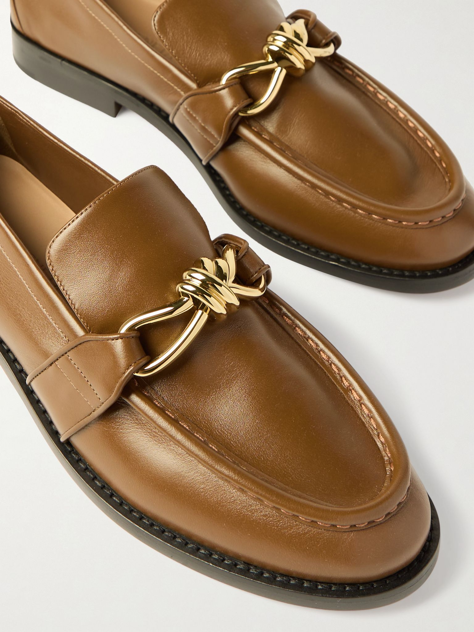 Astaire embellished leather loafers Brown - 3