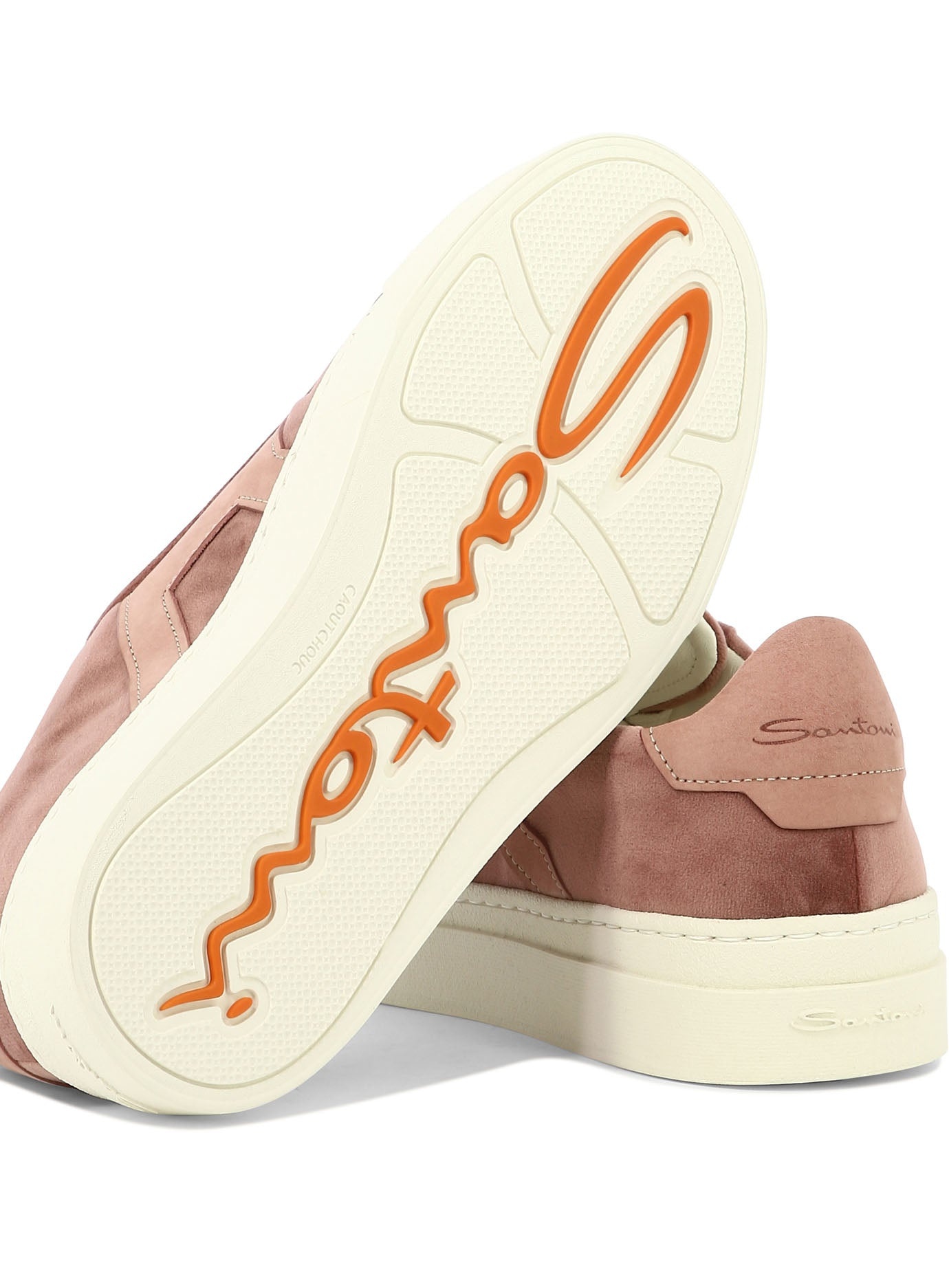 スニーカー Santoni Sneakers in pelle scamosciata con stampa logo Pink Santoni Sneakers In Pelle Scamosciata Con Stampa Logo In
