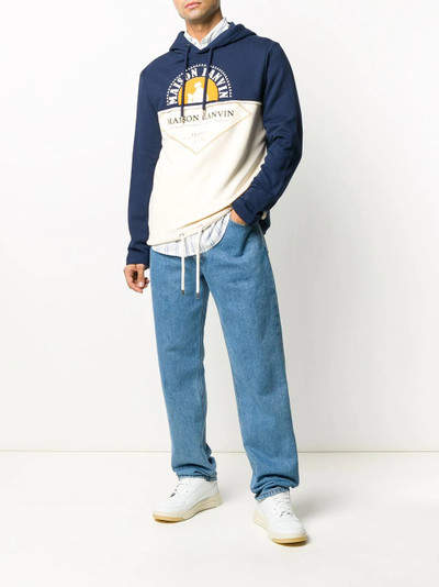 Lanvin contrast printed logo hoodie outlook