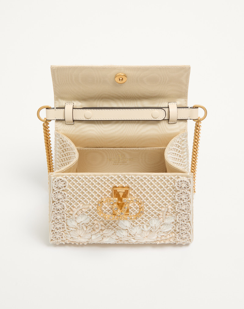 VALENTINO GARAVANI MINI VSLING EMBROIDERED HANDBAG WITH JEWEL LOGO 5