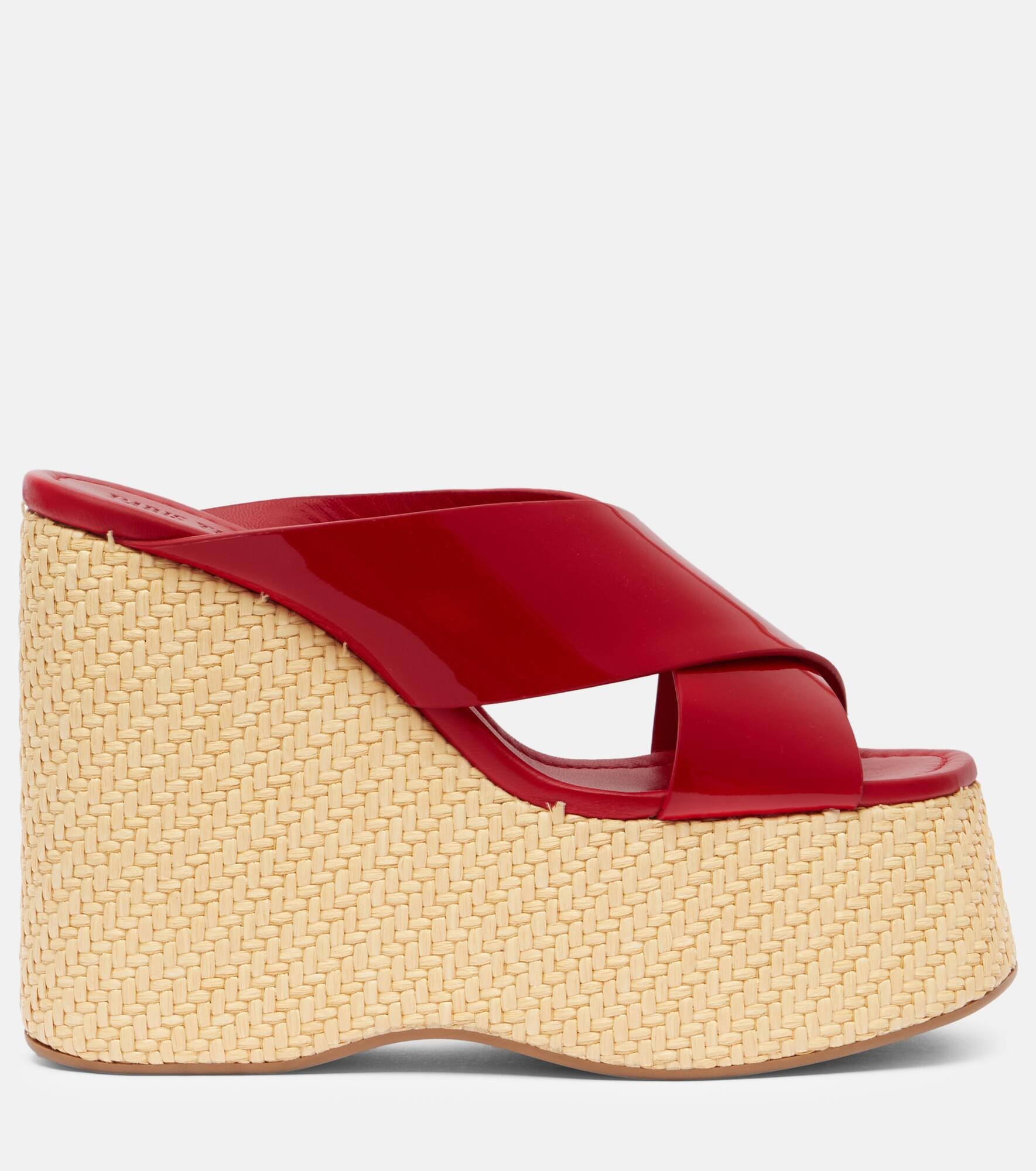 Mara patent leather wedge mules - 4