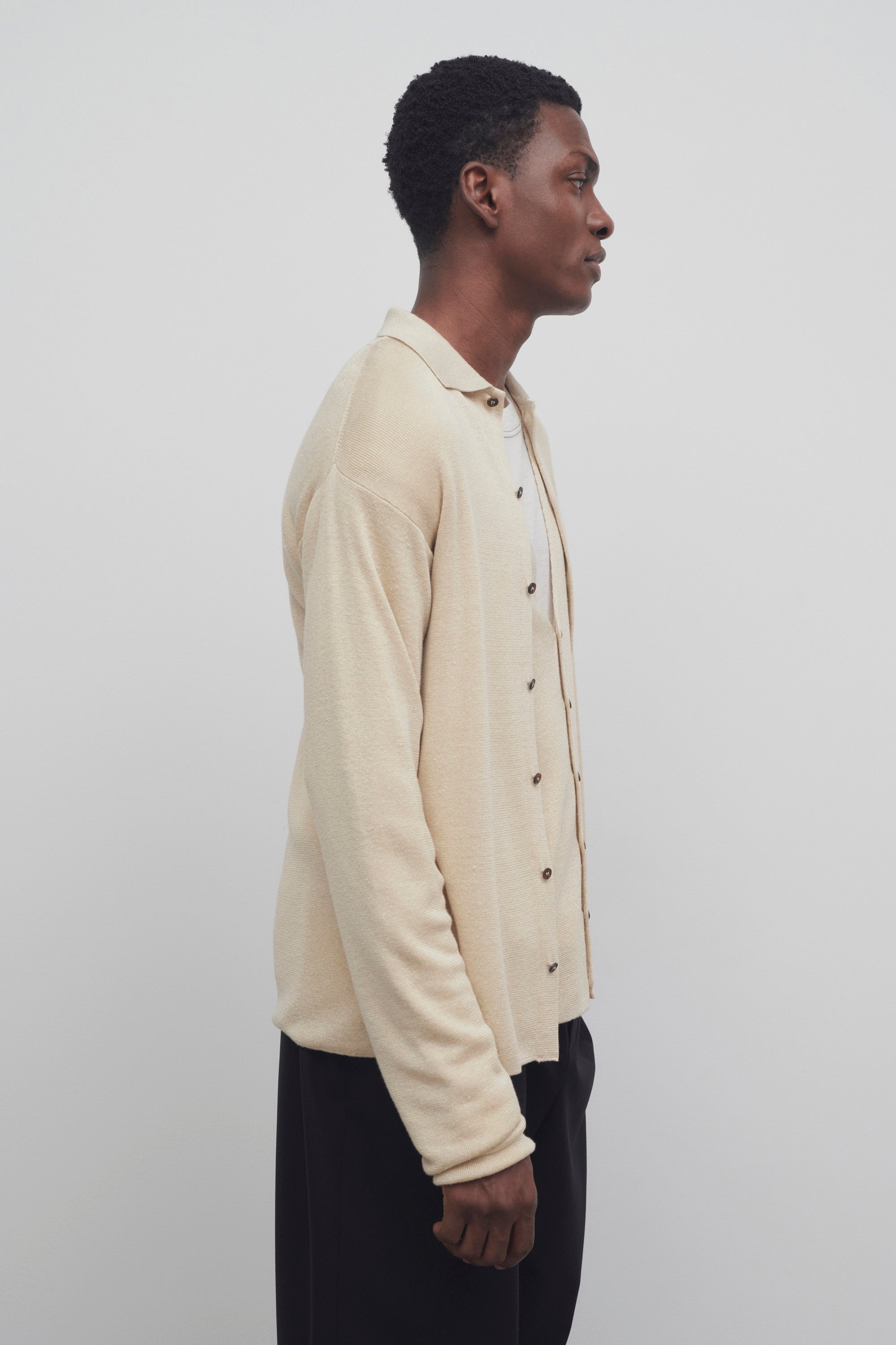 Lorde Cardigan in Linen and Silk - 4