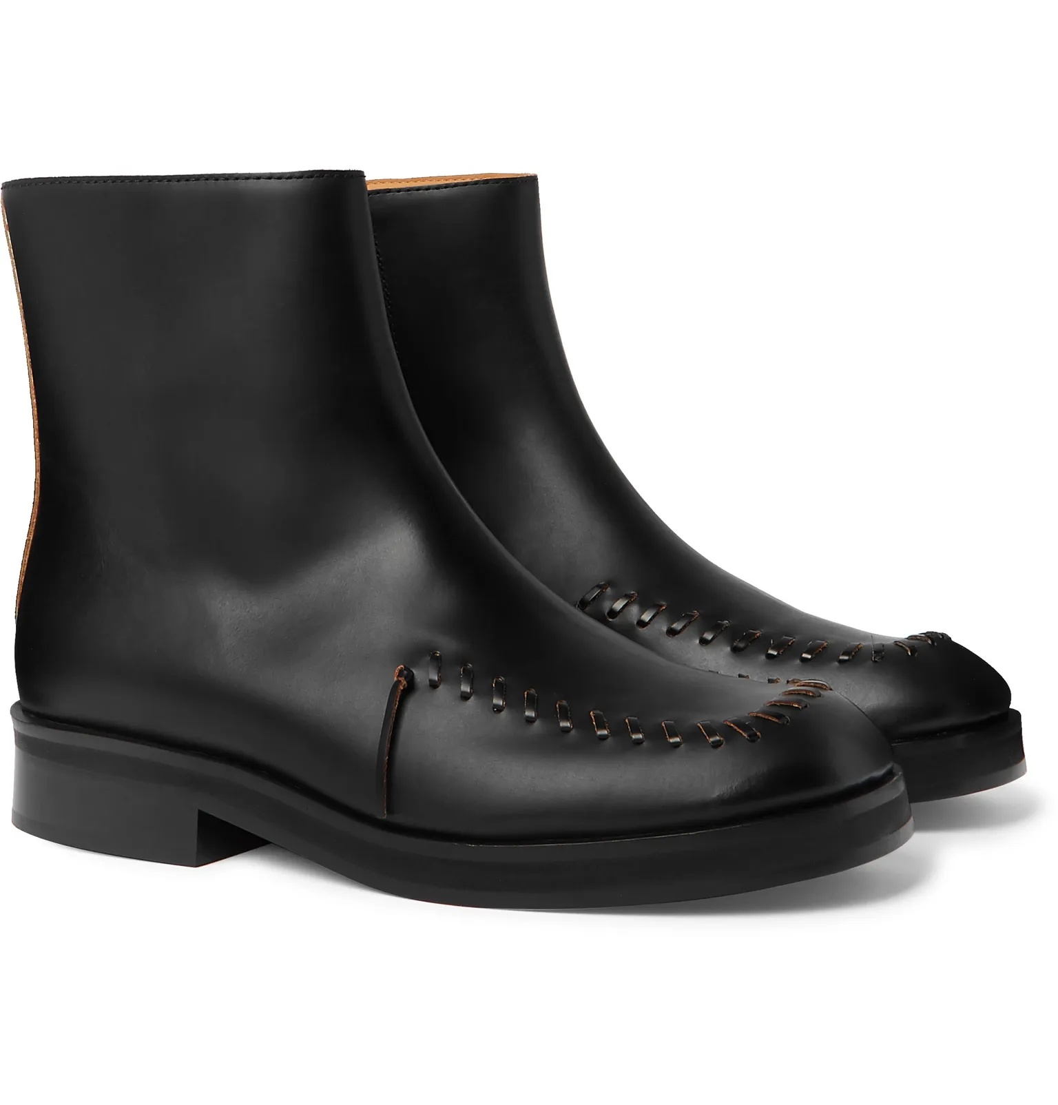 Whipstitched Leather Chelsea Boots - 2