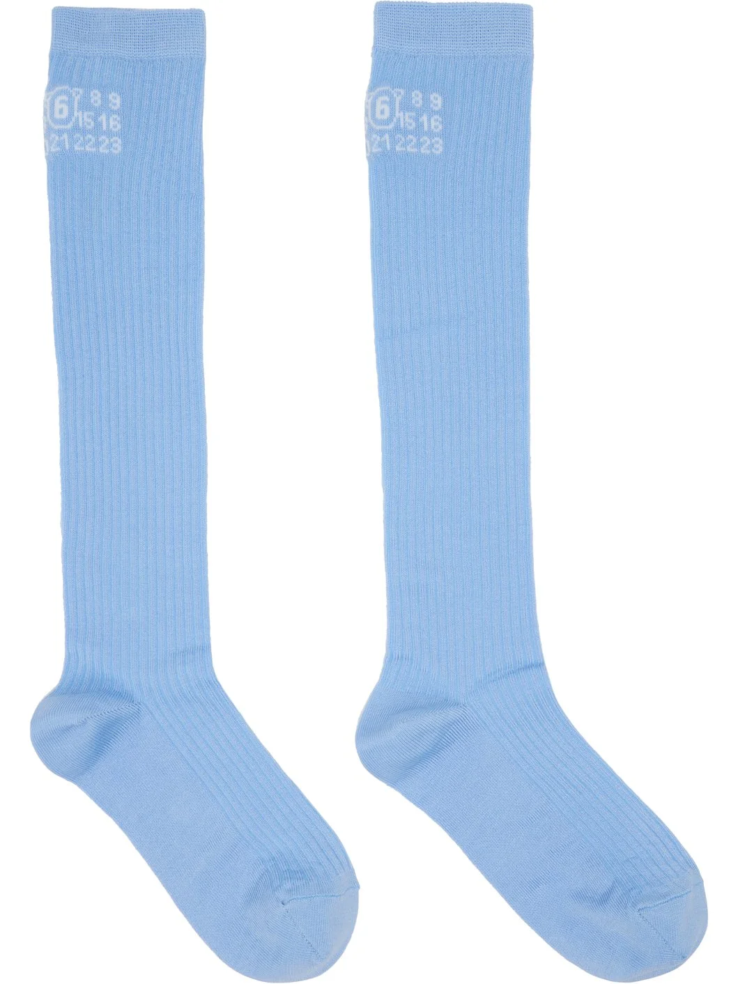 Blue Rib Knee-High Socks - 1