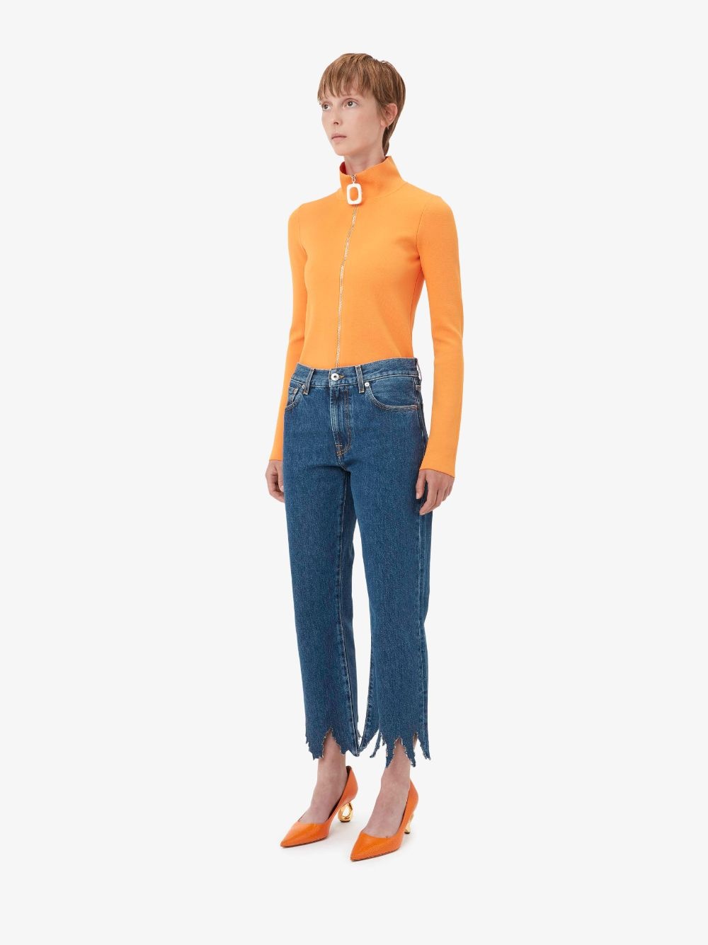 LASERCUT CROPPED JEANS - 4