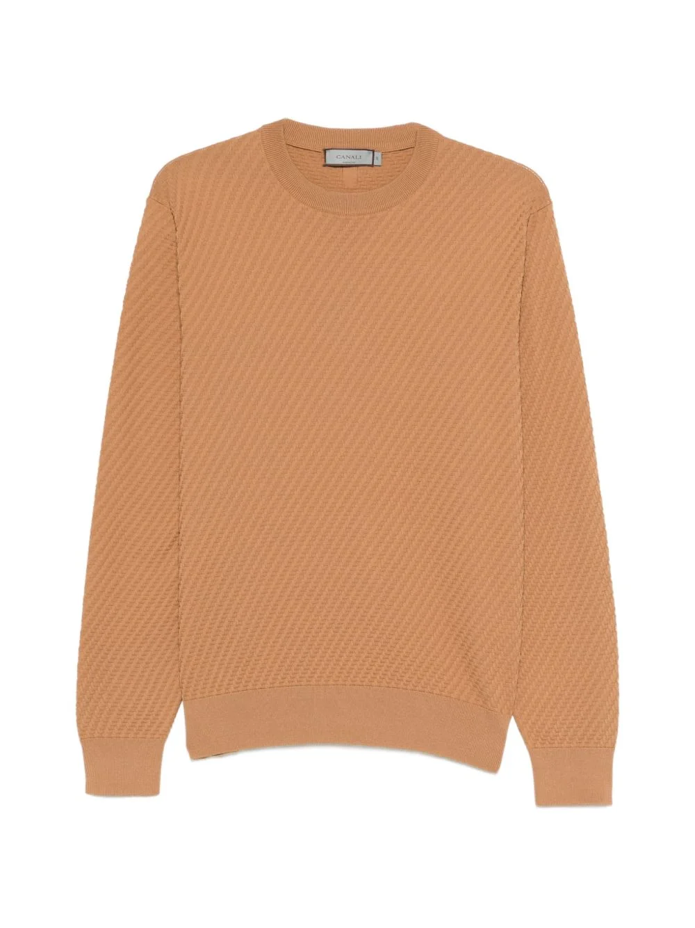 textured crew-neck sweater - 1