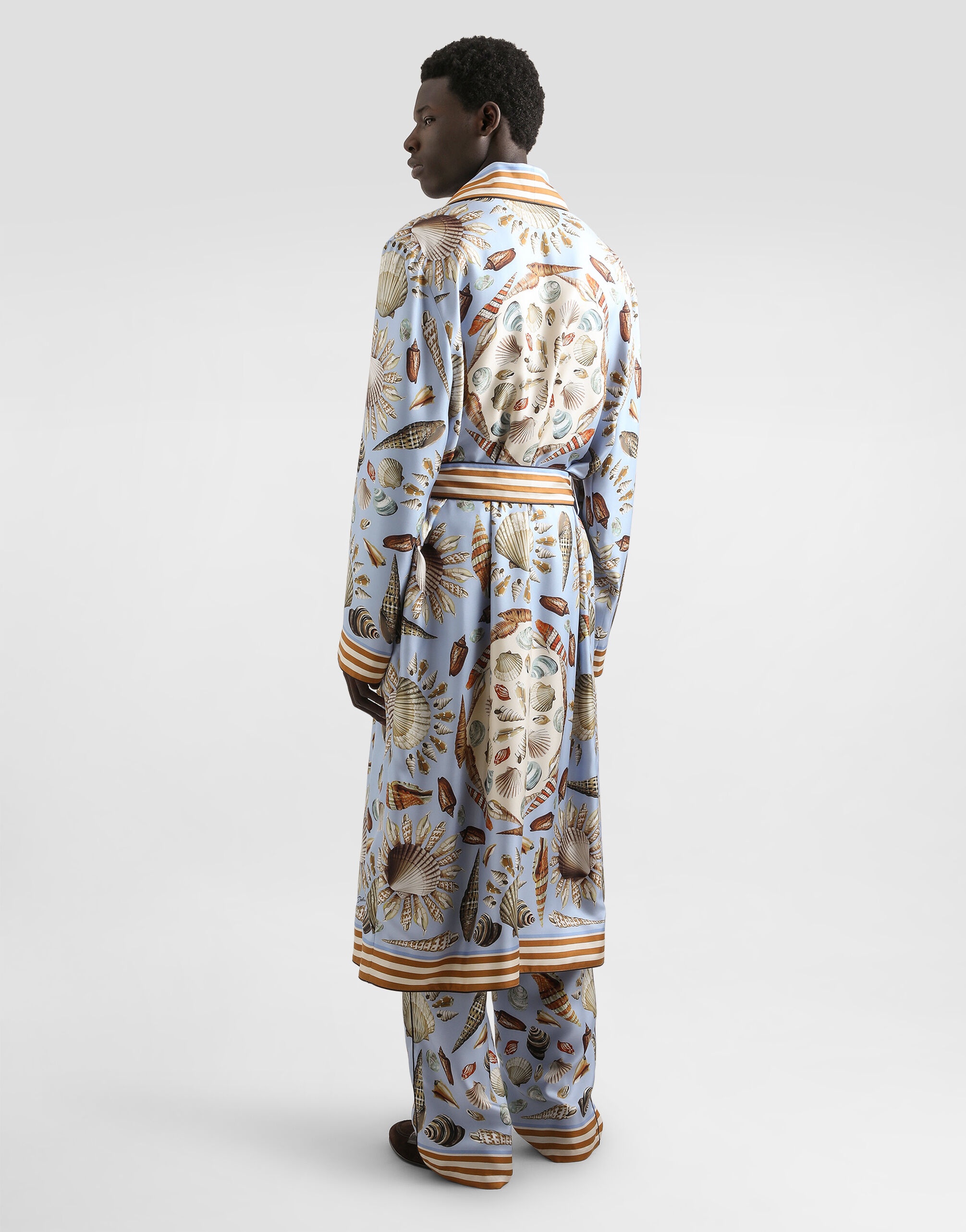 Shell-print silk twill trousers - 5