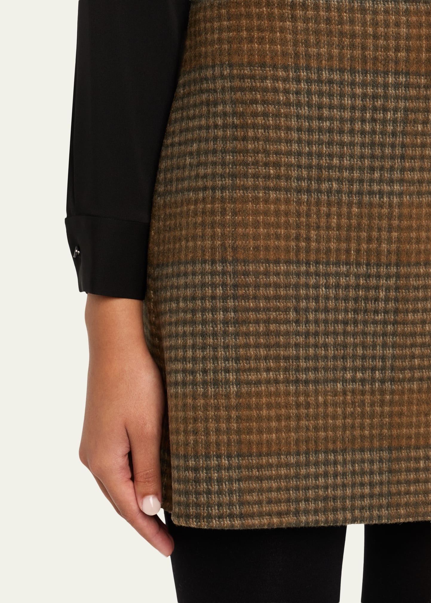 Plaid Tweed Mini Skirt - 5