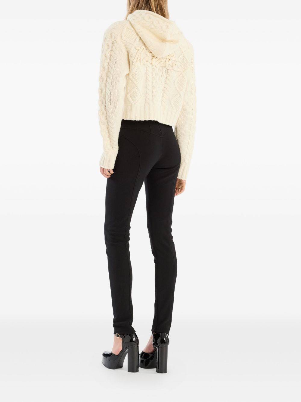 cable-knit hooded cardigan - 3